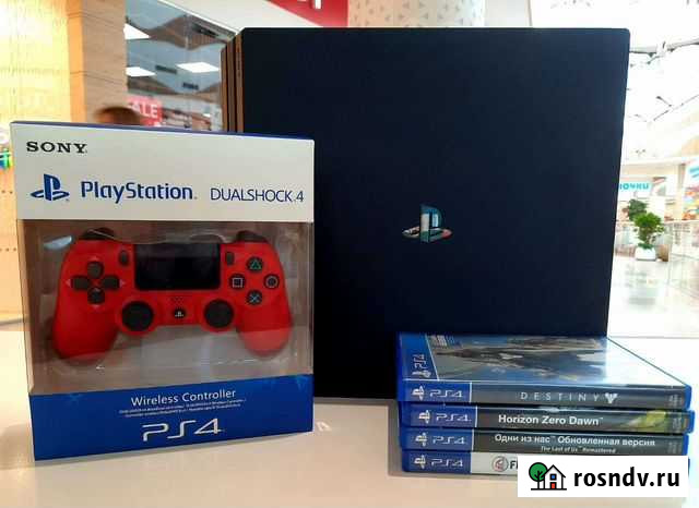PlayStation 4 500gb/ 1 геймпад/ 4 игры/ ТЦ калина Владивосток - изображение 1