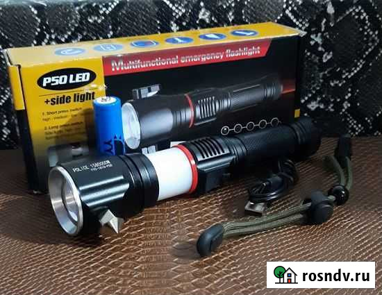 Фонарик аккумулятор молоток кемпинг YYC-1810 Р50 Симферополь - изображение 1