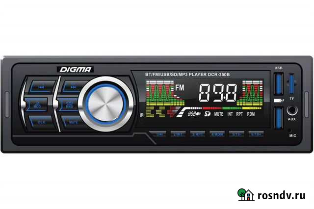 Автомагнитола Bluetooth-AUX Digma DCR 1DIN 4x45Вт Рязань - изображение 1