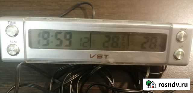 Автомобильные часы термометр VST Гусь-Хрустальный - изображение 1