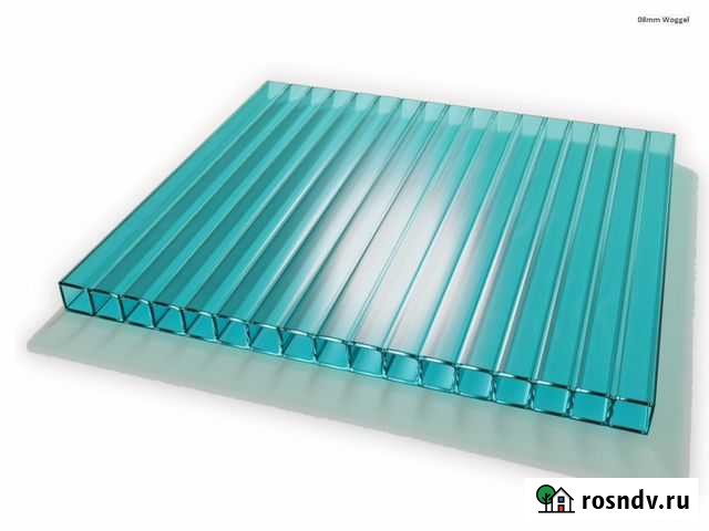 Сотовый поликарбонат бирюзовый 8мм Woggel 6х2.1м Федоровское - изображение 1