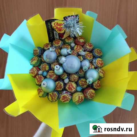 Съедобные букеты на Новый год из конфет Чупа Чупс Воронеж - изображение 1
