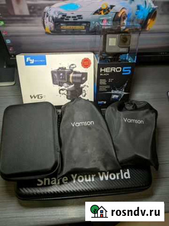 GoPro Hero 5 black + стабилизатор + аксессуары Мурино - изображение 1