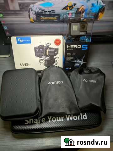 GoPro Hero 5 black + стабилизатор + аксессуары Мурино - изображение 1