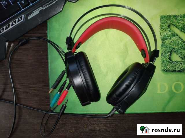 Игровые наушники с микрофоном redragon memecoleous Ижевск - изображение 1