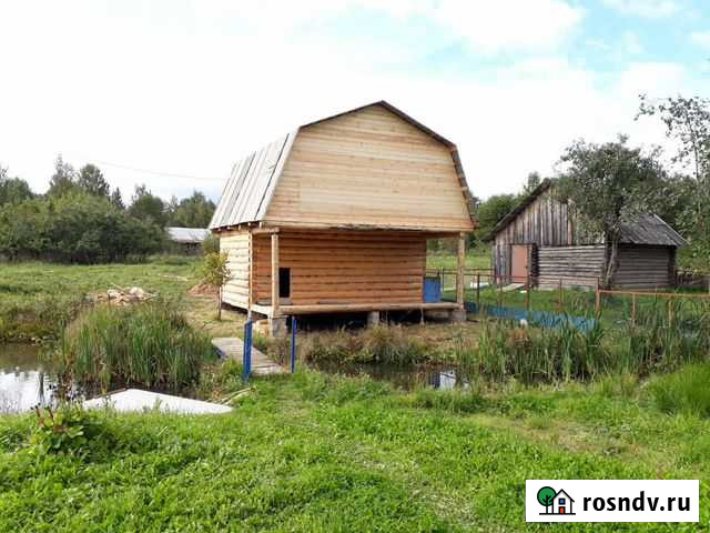 Баня-дом из бревна с мансардной крышей Супонево - изображение 1