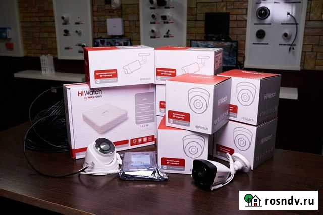 Комплект IP видеонаблюдение HiWatch - 8 камер+HDD Курган - изображение 1