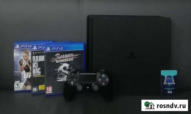 Playstation 4 Slim 1tb + 3 игры(+игры по подписке) Керчь - изображение 1