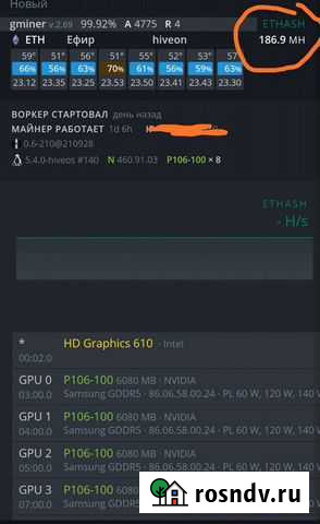Риг P106-100 6gb Samsung Нальчик - изображение 1