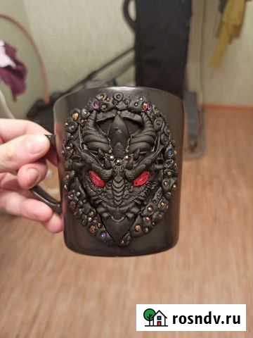 Кружка дракон из полимерной глины Котовск - изображение 1