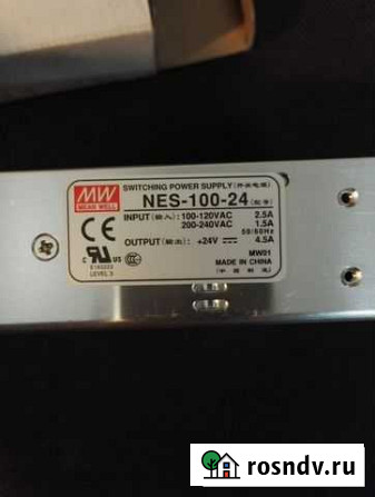 Блок питания mean well NES-100-24, 24В, 4.5А, IP20 Новороссийск - изображение 1