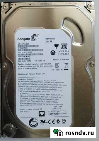 Жесткий диск HDD Seagate Barracuda 250 GB Пермь - изображение 1