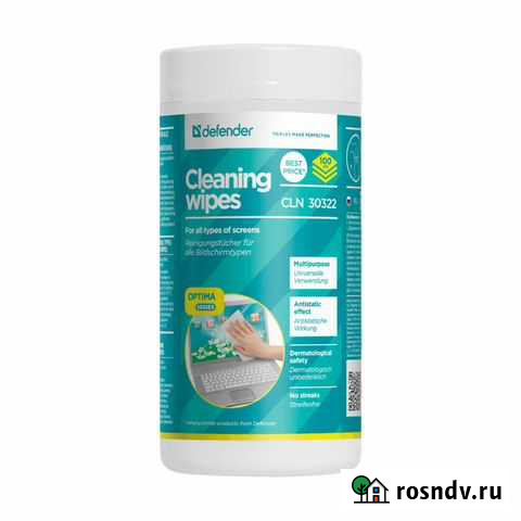 Салфетки Defender CLN 30322 влажные для мониторов Пермь - изображение 1