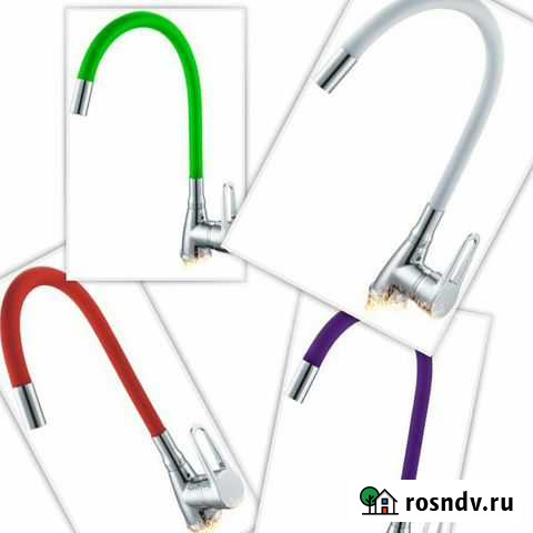 Смеситель fauzt кухня 40мм. на гайке гибкий излив Уфа - изображение 1