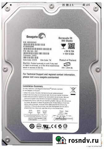 Жесткий диск Seagate 500 Гб Barracuda ES 500 Гб SA Мытищи - изображение 1