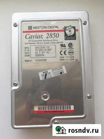 WD Caviar 2850 IDE wdac2850-23f 853,6mb Тольятти - изображение 1