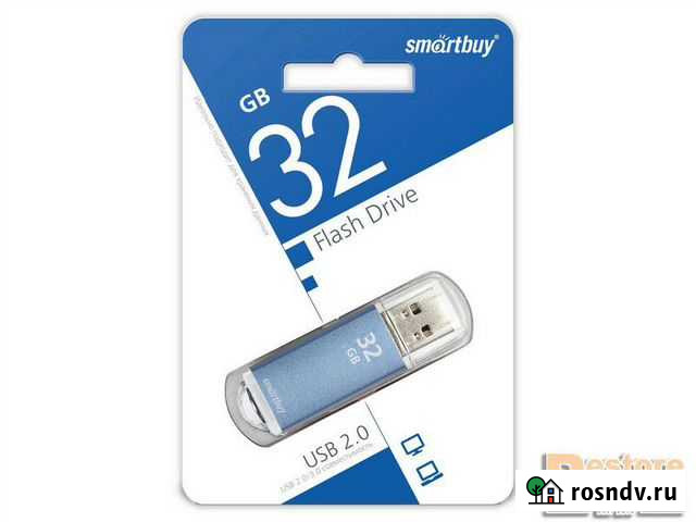 Флеш-накопитель 32Gb SmartBuy V-Cut USB 2.0 синий Красноярск - изображение 1