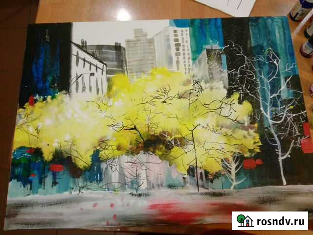 Картина тушью и акварелью Саратов - изображение 1