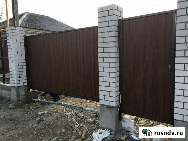 Ворота откатные из профнастила Астрахань - изображение 1