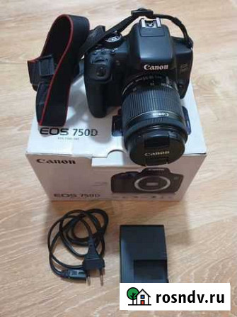 Зеркальный фотоаппарат Canon EOS 750D KIT18-55 Домодедово - изображение 1