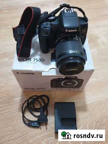 Зеркальный фотоаппарат Canon EOS 750D KIT18-55 Домодедово - изображение 1