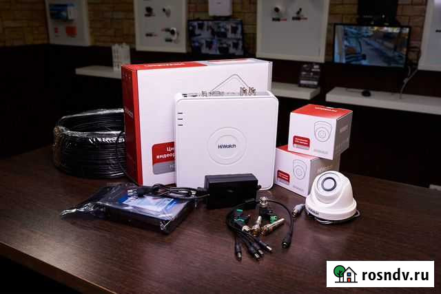 Комплект видеонаблюдения 2 камеры HiWatch + HDD Курган - изображение 1