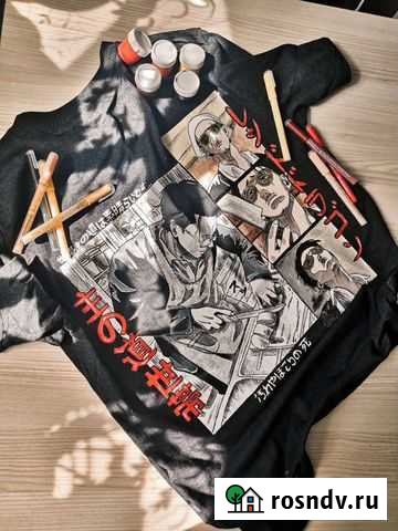 Роспись футболки ручной работы. Кастомизация одежд Людиново - изображение 1