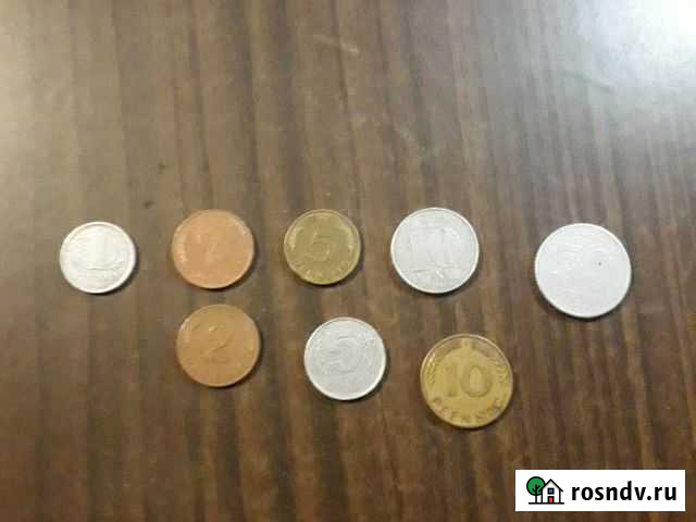 1 ) монета 1 pfennig 1983г. 2) монета 2 pfennig 19 Сафоново - изображение 1