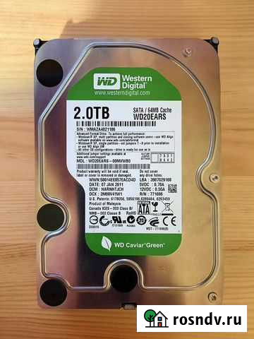 Жесткий диск WD Caviar Green 2TB Кострома - изображение 1
