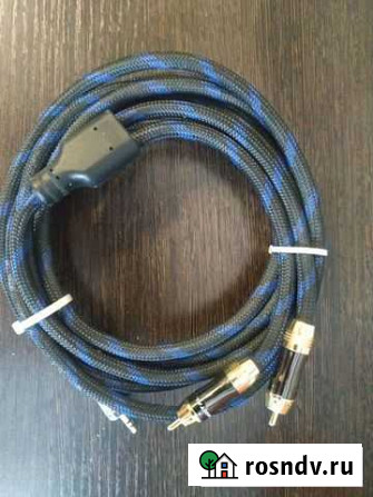 Аудиокабель 3м на 3.5 на 2 RCA стерео для irhome Новоалтайск - изображение 1