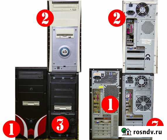 3 Офисных Системных Блока и комплектующие Североморск - изображение 1