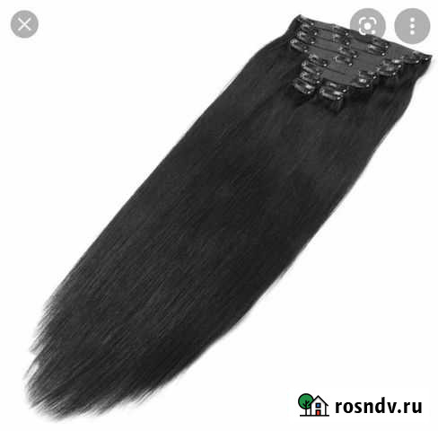 Волос на заколках.искуств.черный 70см.новый Белогорск - изображение 1