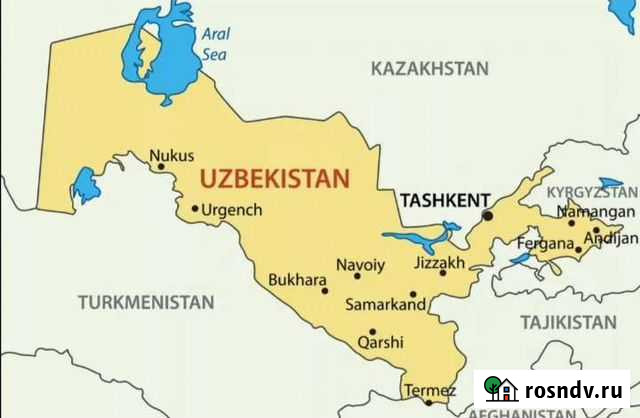 Карта Узбекистан Светлый - изображение 1