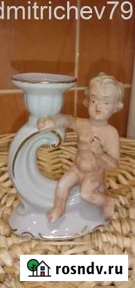 Статуэтка подсвечник путти. Фарфор. Германия Вольск - изображение 1