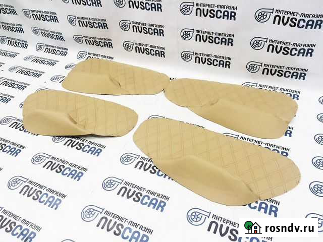 Вставки с ромбиками в двери бежевая кожа ваз Тольятти - изображение 1