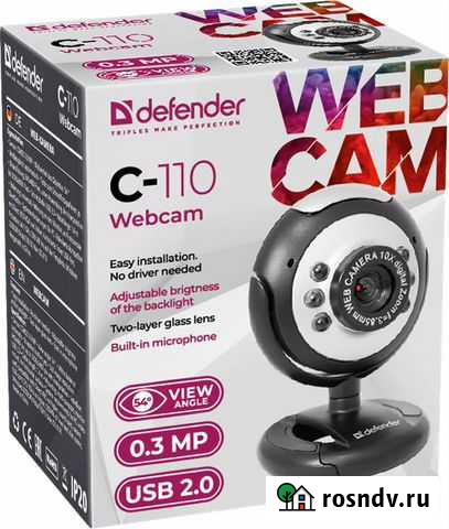 Веб-камера с микрофоном Defender C-110 новая Губкин - изображение 1