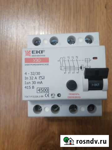 Выключатель дифференциальный EKF узо 4п 32А 30мА Яблоновский - изображение 1