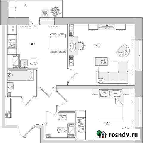 2-комнатная квартира, 49 м², 23/24 эт. на продажу в Санкт-Петербурге Санкт-Петербург