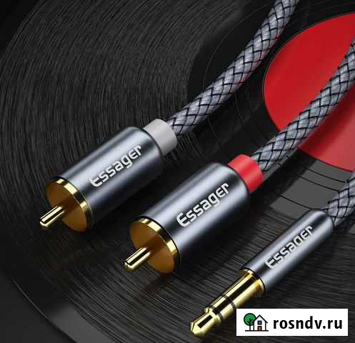 Аудио кабель-переходник 3.5 mm jack - 2 x RCA (M) Красноярск - изображение 1