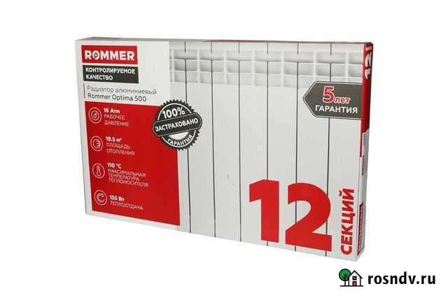 Радиатор алюминиевый rommer optima 500/80/4-12 Пермь - изображение 1
