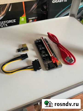 Райзер VER010S plus black, 8 конденсаторов, 8 LED Пенза - изображение 1