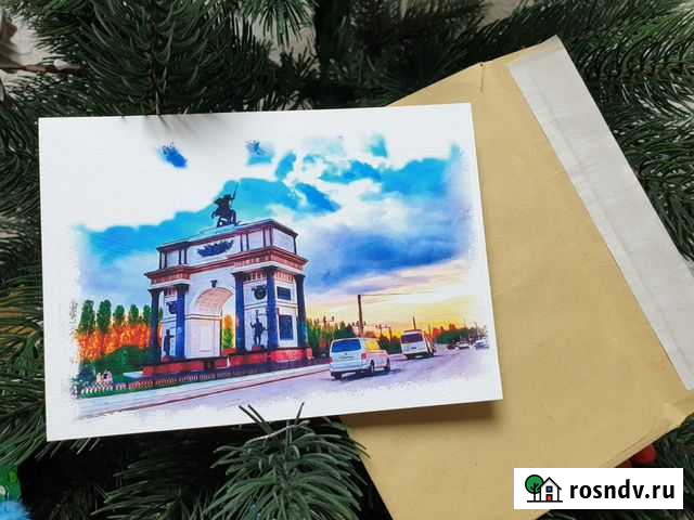 Авторские открытки с видами Курска, крафтконверты Курск - изображение 1
