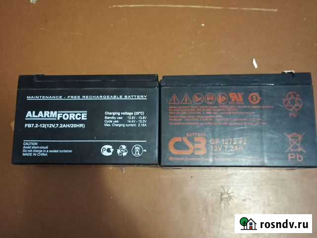 Аккумуляторы 12v 7.2ah Первоуральск - изображение 1