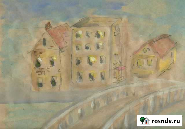 Три дома 32х25 Акварель Череповец - изображение 1