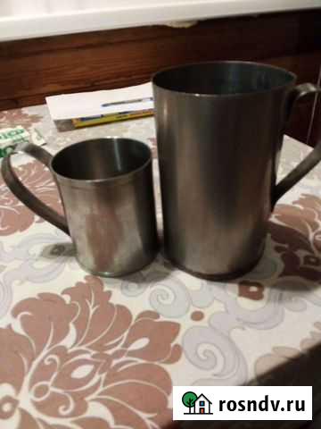 Кружка для воды нержавейка 1 л и 0,5 л Видное - изображение 1