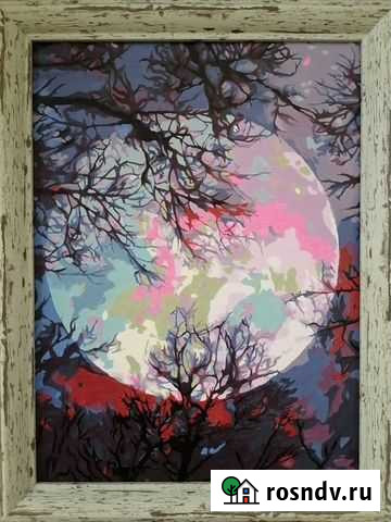 Картина Луна в форточке (с рамой) Ростов-на-Дону - изображение 1