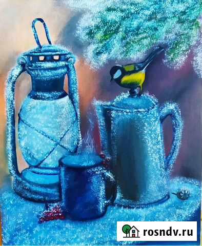 Картина маслом Зимний чай Новосибирск - изображение 1