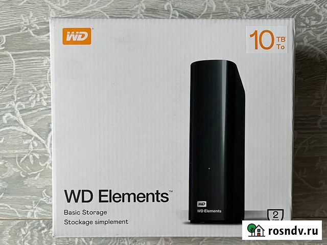Внешний диск HDD WD Elements Desktop 10 тб - новый Тюмень - изображение 1
