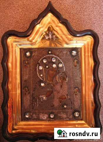 Икона биссерная богородица 19 век Пенза - изображение 1