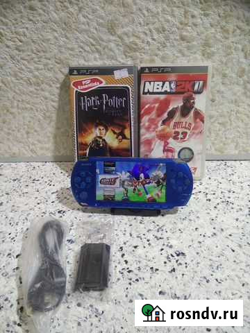PSP 3008 blue сн1303808 прошита, 32гб Сергиев Посад - изображение 1
